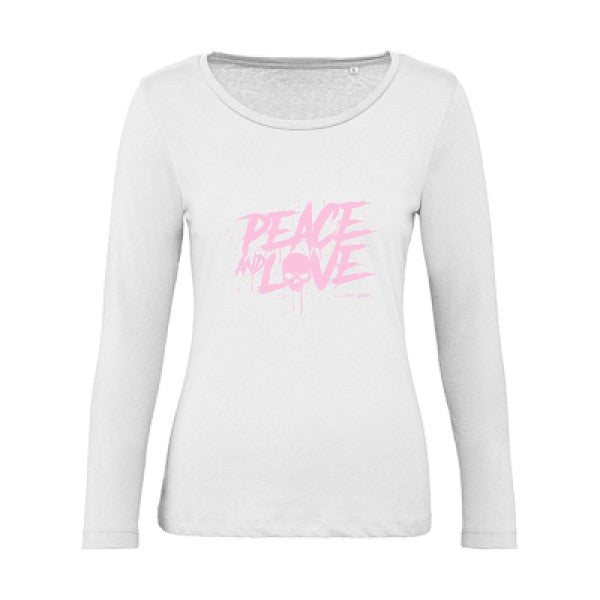 Peace or no peace Rose |   T shirt manches longues femme|100% bio