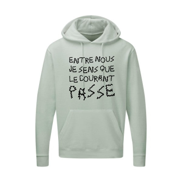 Entre nous, je sens que le courant passe ! |Sweat  capuche humoristique noir 