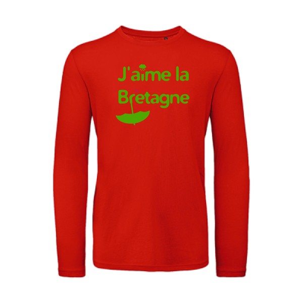 J'aime la Bretagne Vert pomme |T-shirt bio manches longues