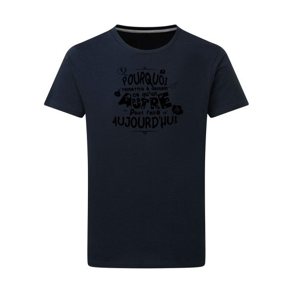 L'art de déléguer noir -Flex noir sur T-shirt SG  Navy  5XL