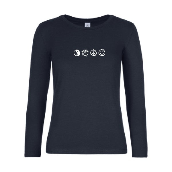 t-shirt lsl femme circles-power-B&C-E190-LSL-women--T-shirt-femme-manches-longues Navy flex 