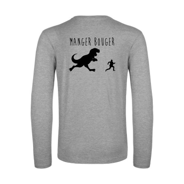 manger bouger - t shirt- manches- longues- original- humour- Sport Grey impression Dos