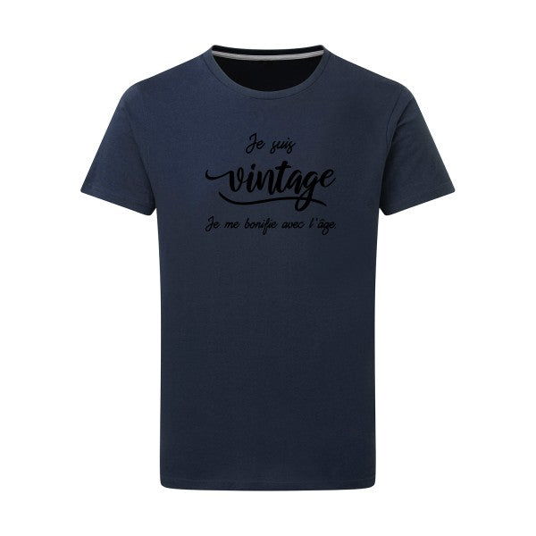 Je suis vintage  - Flex noir Tshirt original Denim  XL