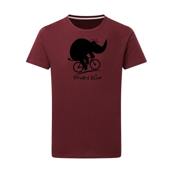 Bernard Rhino noir -Flex noir sur T-shirt SG  Burgundy  2XL