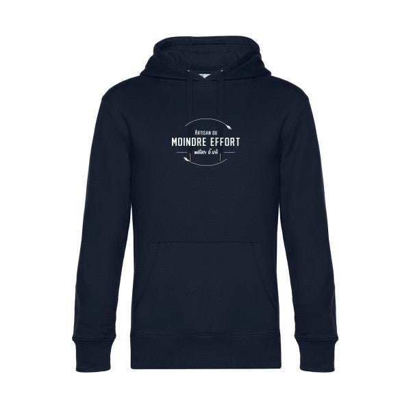 Artisan-du-moindre-effort sweat shirt original Navy Blue flex Blanc impression Face