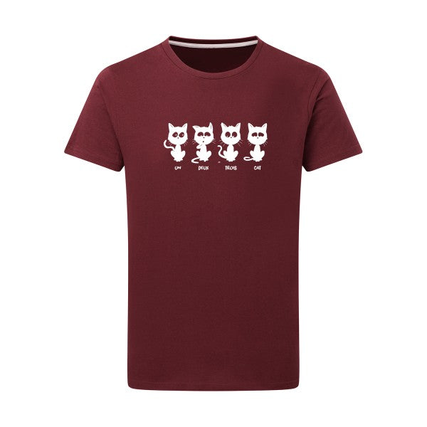 un deux trois cat - Flex Blanc Tshirt original Burgundy  2XL