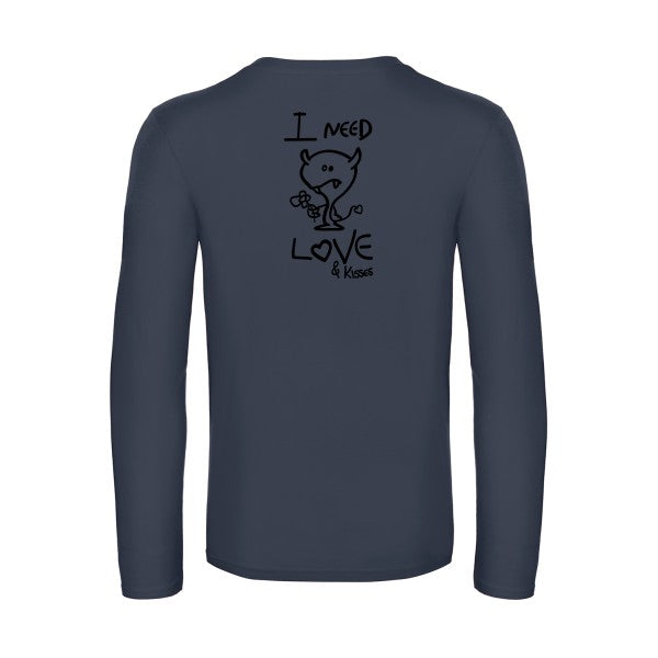 lover - t shirt- manches- longues- original- humour- Navy impression Dos