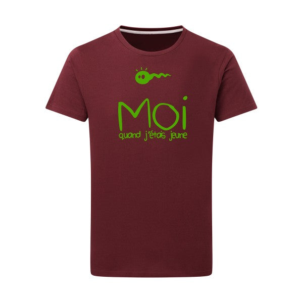 Moi, quand j'étais jeune vert pomme -Flex vert pomme sur T-shirt SG  Burgundy  2XL