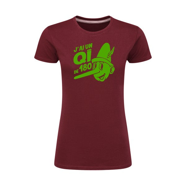 Quotient intellectuel Vert pomme |T shirt original femme|SG