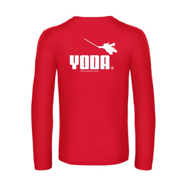 yoda - t shirt- manches- longues- original- humour- Red impression Dos