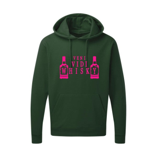 VENI VIDI WHISKY |Sweat  capuche humoristique Rose fluo 