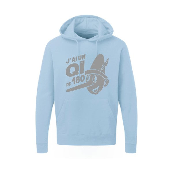 Quotient intellectuel |Sweat  capuche humoristique Gris 