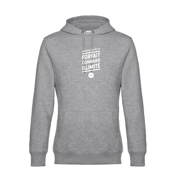 Forfait-connard-illimite sweat shirt original Heather Grey flex Blanc impression Face
