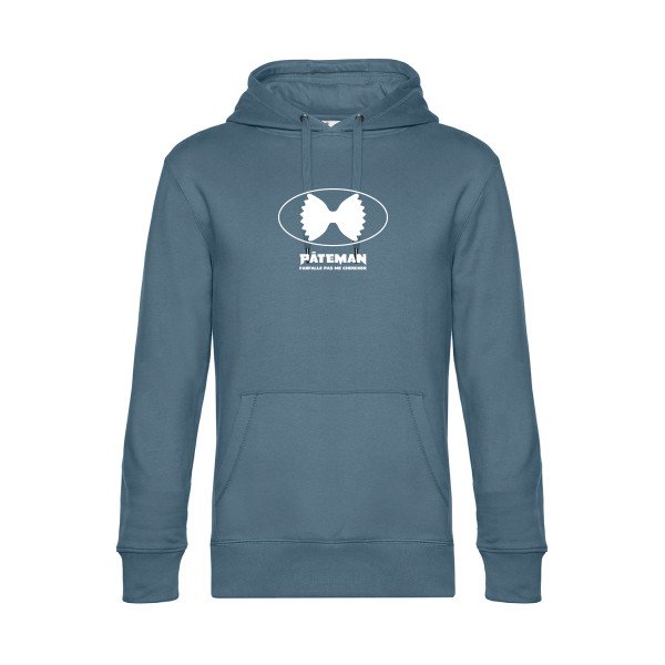 PATEMAN sweat shirt original nordic blue flex Blanc impression Face