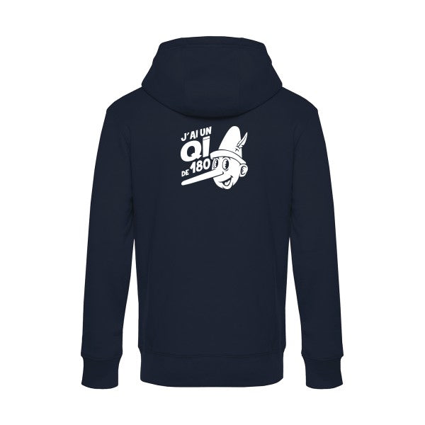 Quotient-intellectuel sweat shirt original Navy Blue flex Blanc impression Dos