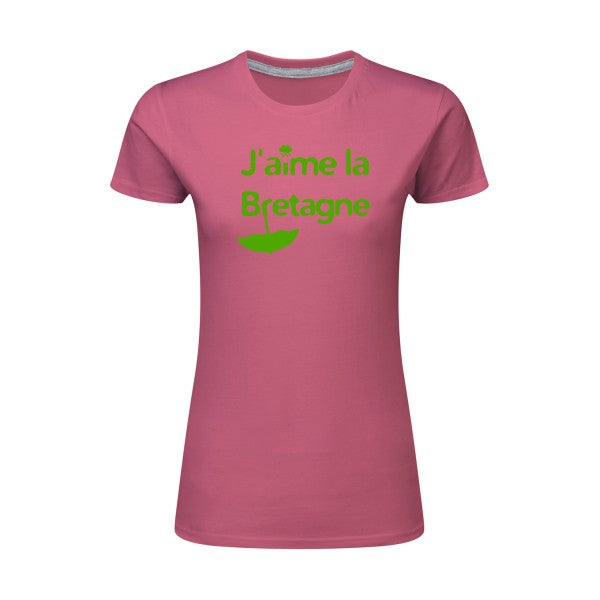 J'aime la Bretagne |Vert pomme |T shirt original femme|SG