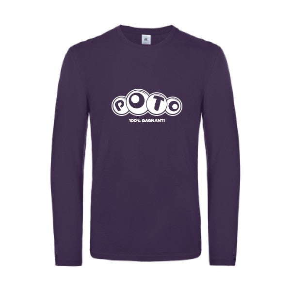 poto - t shirt- manches- longues- original- humour- Urban Purple impression Face