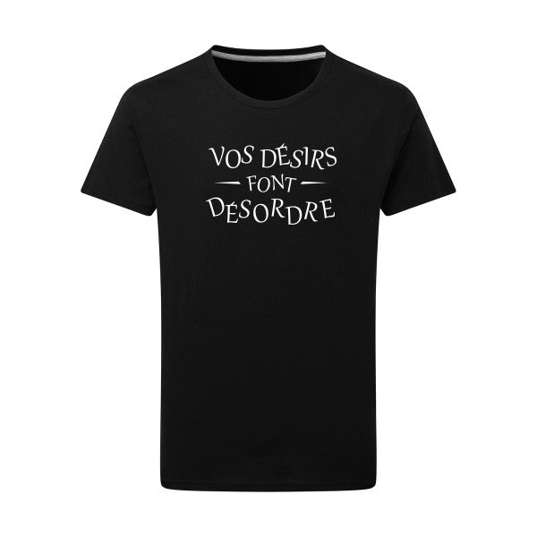 Désordre Blanc -Flex Blanc sur T-shirt SG  Dark Black  4XL