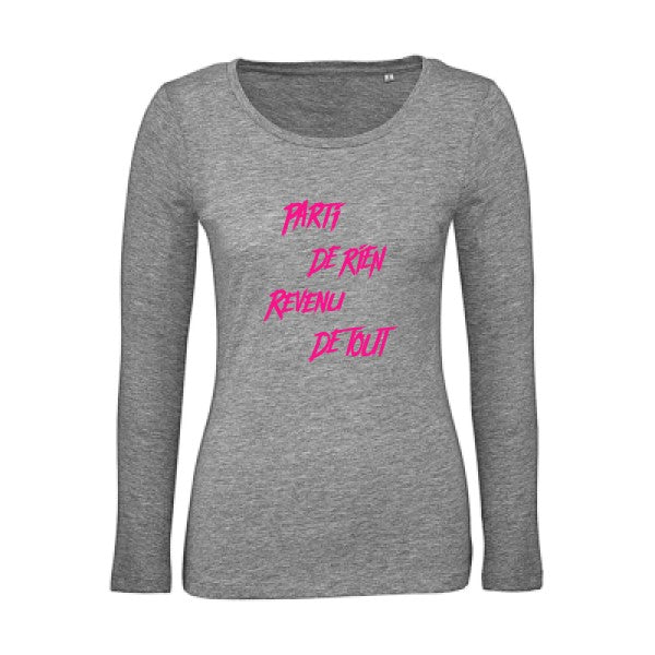 Parti de rien Rose Fluo |   T shirt manches longues femme|100% bio