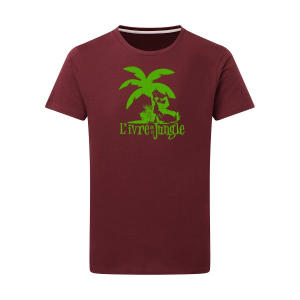 L'ivre de la jungle vert pomme -Flex vert pomme sur T-shirt SG  Burgundy  2XL