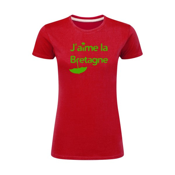 J'aime la Bretagne |Vert pomme |T shirt original femme|SG