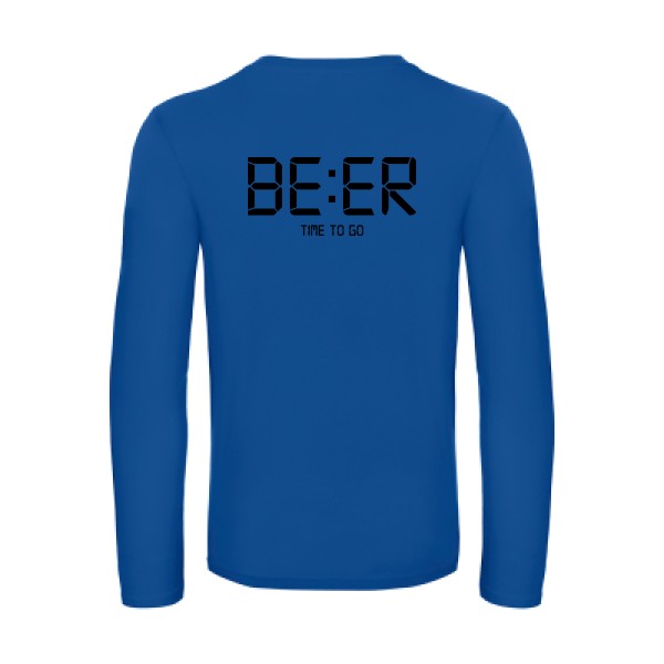 time to go - t shirt- manches- longues- original- humour- Royal Blue impression Dos