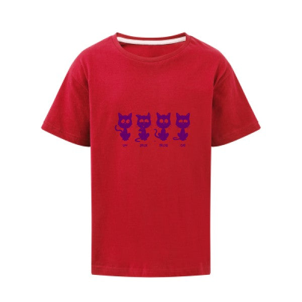 un deux trois cat Flex Violet SG - Kids T-shirt enfant Red Taille 152 (11-12/2XL)