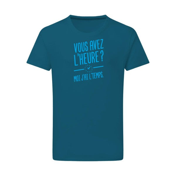 Vous avez l'heure? Moi j'ai l'temps. - Flex bleu clair Tshirt original Petrol  2XL