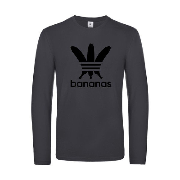 bananas - t shirt- manches- longues- original- humour- Dark Grey impression Face