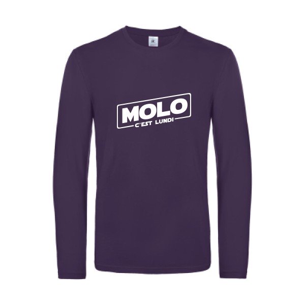 molo c est lundi - t shirt- manches- longues- original- humour- Urban Purple impression Face