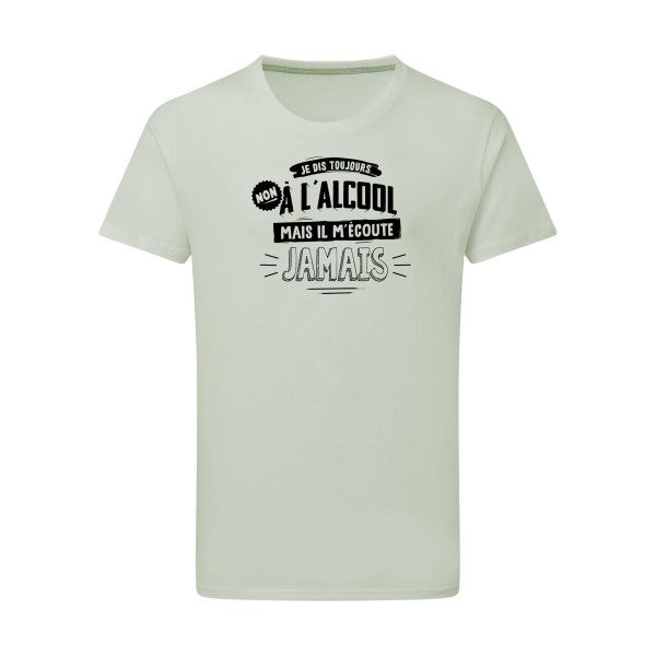 Non à l'alcool  - Flex noir Tshirt original Pastel Macchiato  2XL