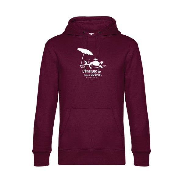 l-energie-est-notre-avenir sweat shirt original Burgundy flex Blanc impression Face