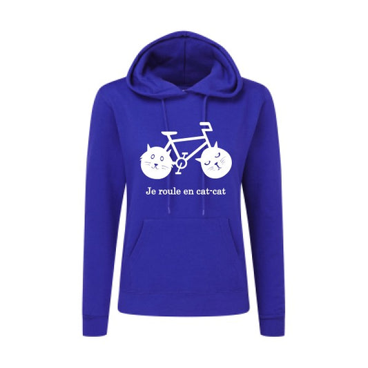 cat-cat bike Blanc |Sweat original à capuche Femme