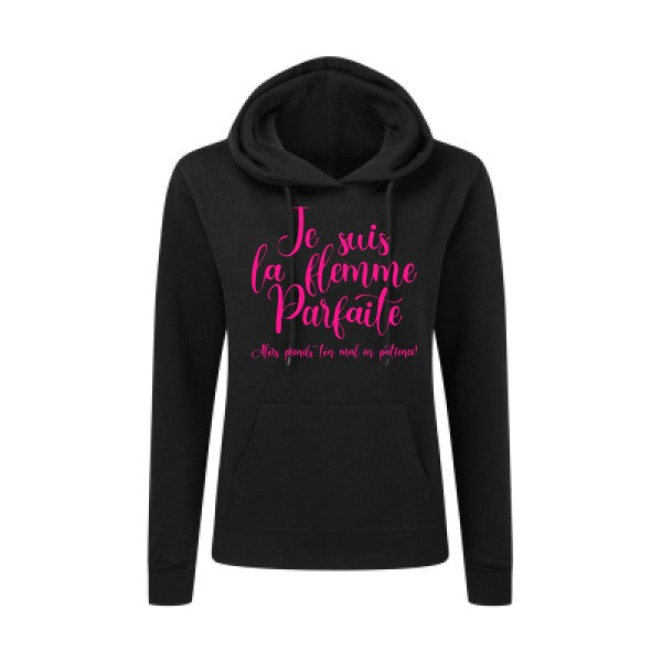 La flemme parfaite Rose Fluo |Sweat original à capuche Femme