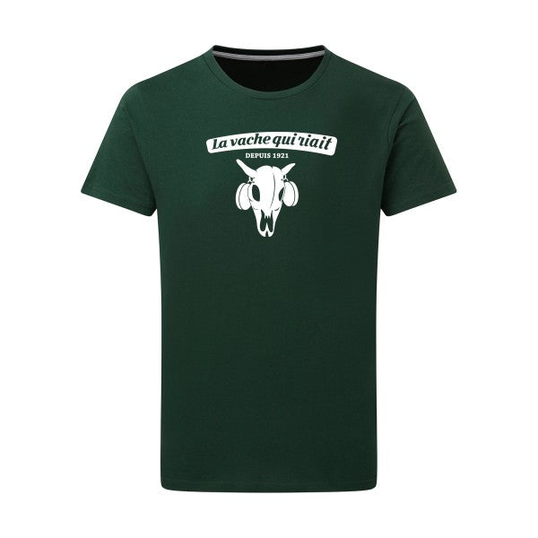 vache qui riait Blanc -Flex Blanc sur T-shirt SG  Bottle Green  2XL