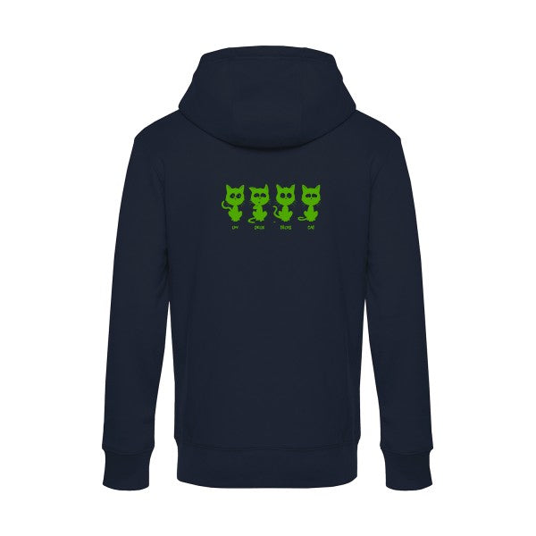 sweat à capuche homme original un deux trois cat