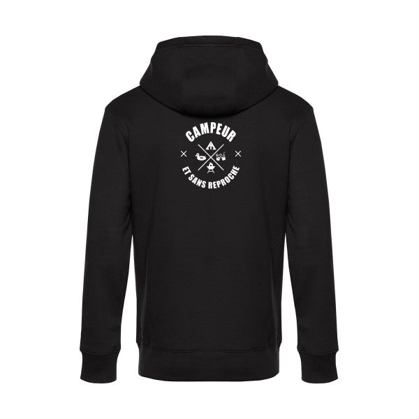 CAMPEUR... sweat shirt original Black flex Blanc impression Dos