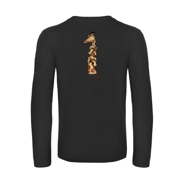 1-tete-2-noeuds-t-shirt-manches-longues-original-humour -Black
