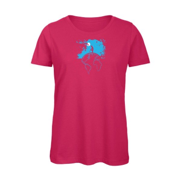 Terre- - t-shirt original femme Fuchsia