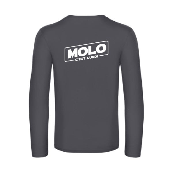 molo c est lundi - t shirt- manches- longues- original- humour- Dark Grey impression Dos