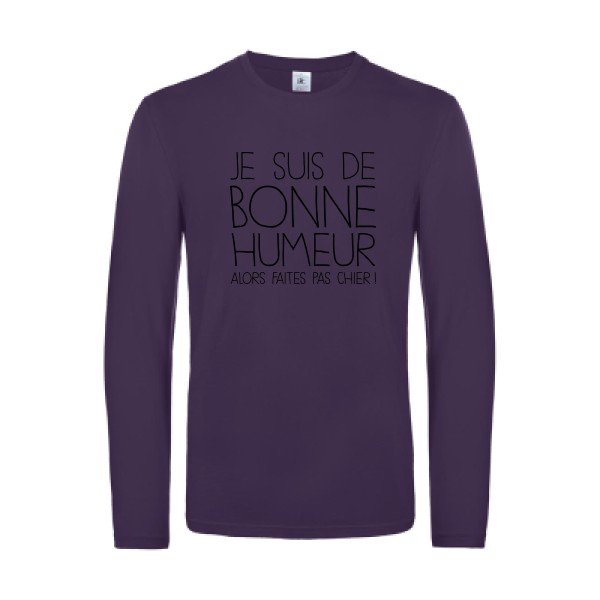 bonne humeur - t shirt- manches- longues- original- humour- Urban Purple impression Face