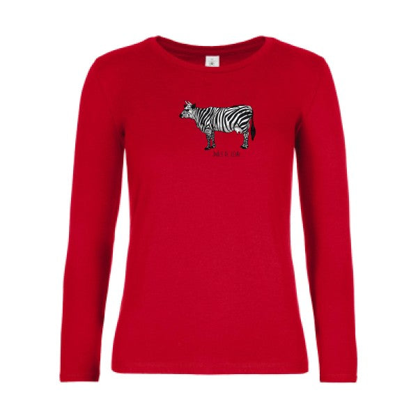 t-shirt lsl femme drole-de-zebre-B&C-E190-LSL-women--T-shirt-femme-manches-longues Red flex 