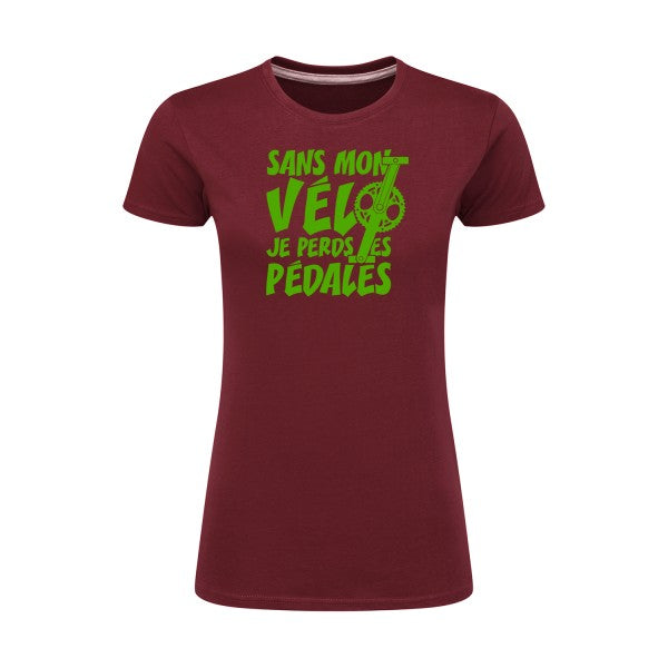 Sans mon vélo, je perds les pédales ! | Vert pomme |T shirt original femme|SG