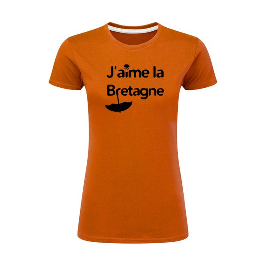 J'aime la Bretagne |Noir |T shirt original femme|SG