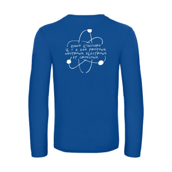 l univers - t shirt- manches- longues- original- humour- Royal Blue impression Dos