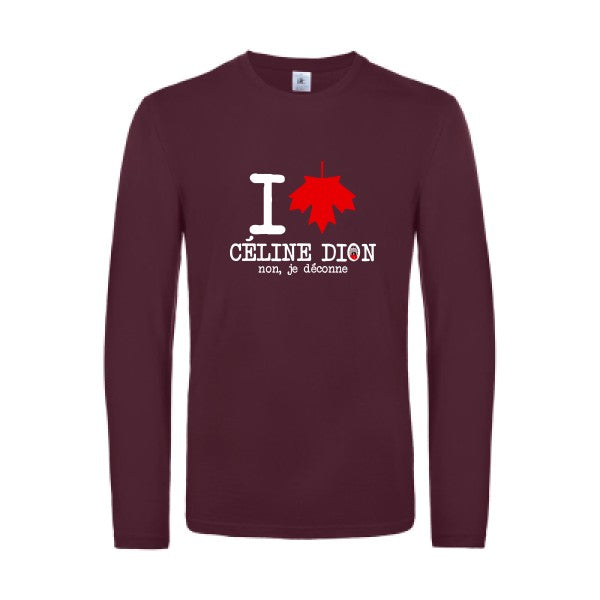 i-love-celine-t-shirt-manches-longues-original-humour -Burgundy