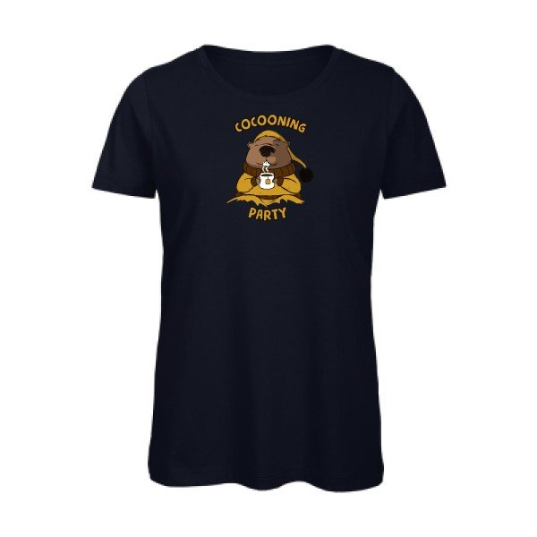 Cocooning- - t-shirt original femme Navy