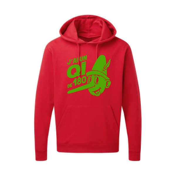 Quotient intellectuel |Sweat  capuche humoristique Vert pomme 