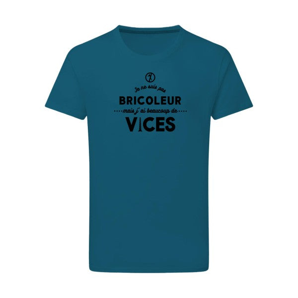 JE NE SUIS PAS BRICOLEUR noir -Flex noir sur T-shirt SG  Petrol  2XL