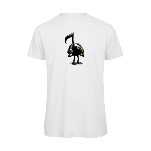 La-musique-dans-la-peau- T-shirt-musique  couleur White Bio
